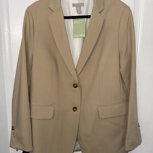 H&M Beige Women's Single-Breasted Tailored Blazer